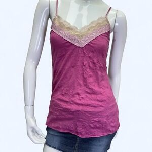 Y2K Pink Lace Trim Cami Top, Xhilaration, layering top,‎ spring top